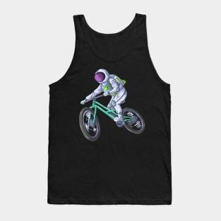 Astronaut on a bicycle to the moon Tank Top